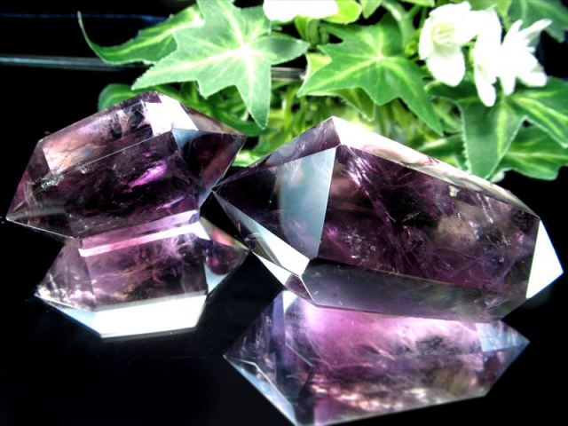 5A 超透明 アメジスト ダブルポイント (双剣) 重さ40g-50g 1個売り 紫水晶 美麗パープル 愛の守護石 2月の誕生石 ブラジル産