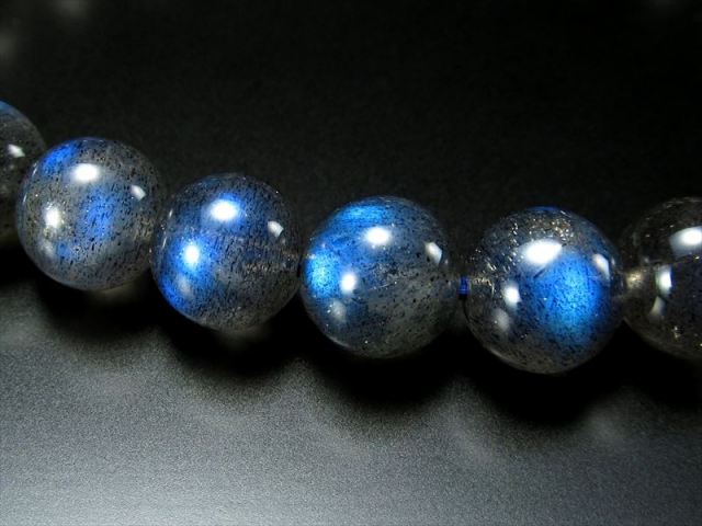 S級 ラブラドライト ブレスレット 7.5mm-8mm×24珠 スペクトロライト 濃いブルーシラー 信念を貫く力 一点もの マダガスカル産