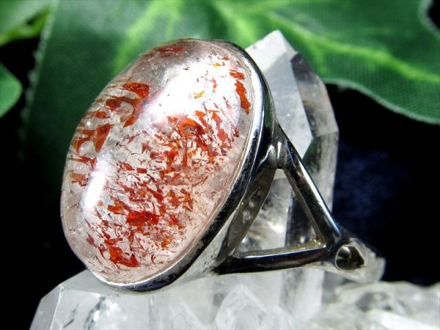 4A ストロベリークォーツ ファイアークォーツ リング オーバル型