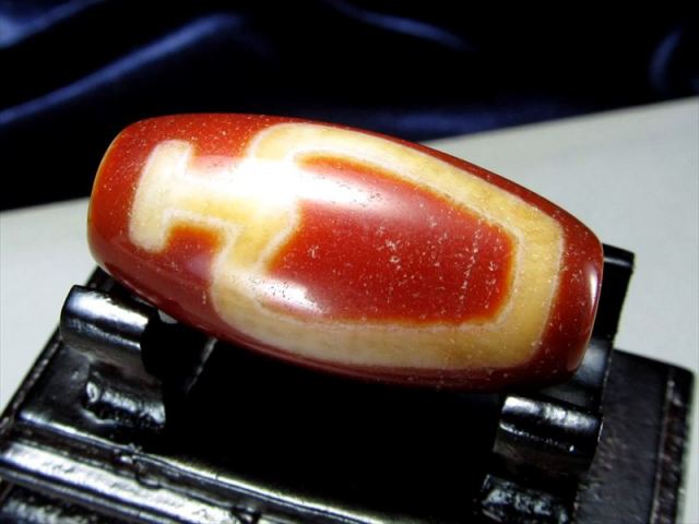 宝瓶天珠 紅朱砂入り ミニサイズ 約31mm-32mm 1個売り チベット発祥の