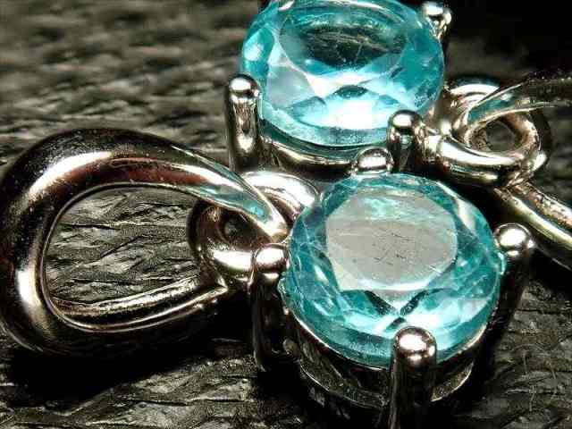 宝石質5A ブルーアパタイト ペンダントトップ ラウンドカット型 石サイズ縦約4.5mm 1個売り 超透明 シンプルな四つ爪タイプ 絆を強める石 SILVER925