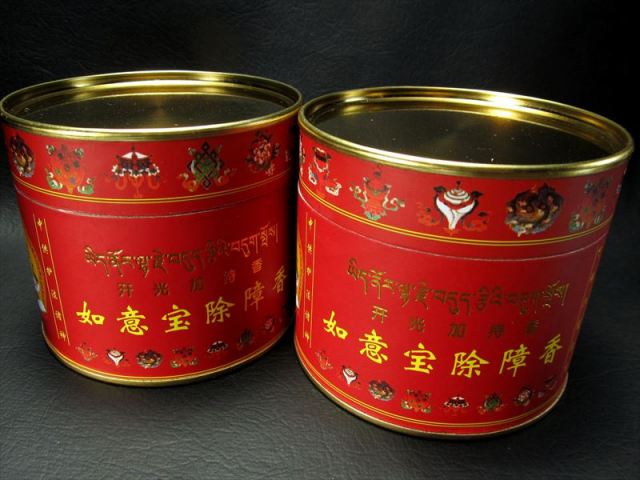 高級 チベット族秘伝 如意宝 除障香 赤缶 缶の高さ約7.2cm 直径約8.7cm お香の直径 約6.6cm 長時間渦巻タイプ 浄化用 除障香 如意宝 除障香 inmy