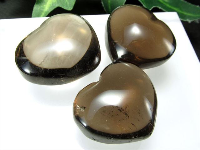 スモーキークォーツ(煙水晶)ハート型 タンブル 詰め合わせ 重さ約50g