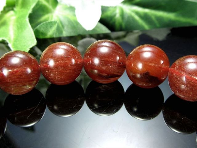 濃厚 4A レッドルチルクォーツ ブレスレット 10.5mm-11mm×19珠 透明赤