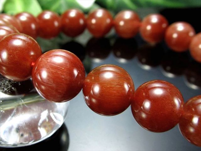 濃厚 4A レッドルチルクォーツ ブレスレット 9mm-9.5mm×21珠 透明赤針 たっぷり繊細ルチル 信頼関係を築く石 パワーストーン ブラジル産