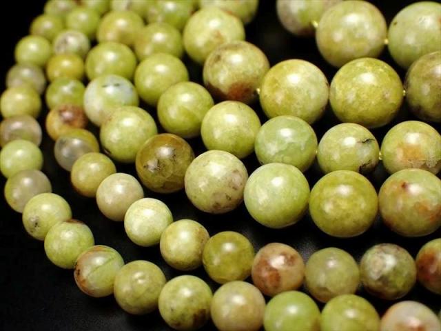 激安宣言 約12mm珠 ライムグリーンオパール一連 約37-39cm 希少色のライムグリーン 個性的模様が魅力的 オーストラリア産 geki-sak パワーストーン 天然石