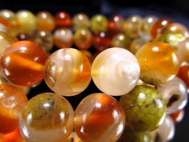 ナチュラル 孔雀瑪瑙 ブレスレット 8.5mm-9mm×22珠前後 激安 色鮮やかな カラフルMIXグラデーションアゲート 七宝の一つ 長寿と健康石 ブラジル産