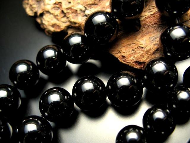 3A 約8mm珠 ブラックスピネル 尖晶石 一連 約38-40cm 希少 ビーズ パワーストーン 天然石
