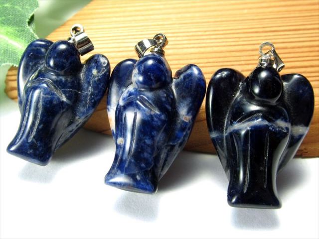 選べる5種類 天然石 エンジェル彫り ペンダントトップ 1個売り 約25 
