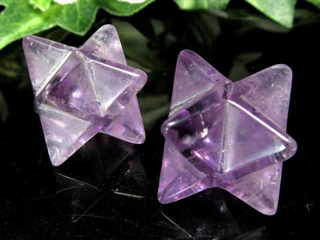 ラベンダーアメジスト マカバスター(星型八面体) 幅約15mm-17mm 紫水晶 精神と肉体の調整 マカバスター 可愛いミニサイズ ブラジル産 ngt