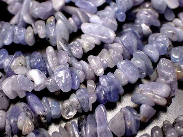 タンザナイト ブルーゾイサイト さざれ 連 約3mm-10mm 一連 約38-41cm 12月の誕生石 霊力を授ける魔法の石 タンザニア産 パワーストーン 天然石