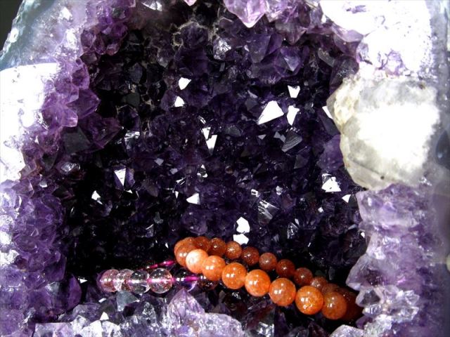 店頭展示中 透明&濃いパープル 5A アメジスト ドーム(アメジスト  