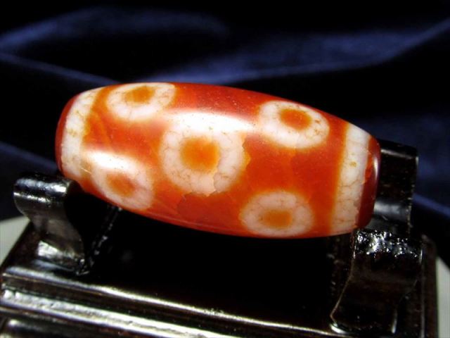 八眼天珠紅朱砂龍紋天珠 ミニサイズ 約31mm 1個売り チベット発祥の厄除け・開運お守り 八眼天珠 はちがんてんじゅ パワーストーン 天然石