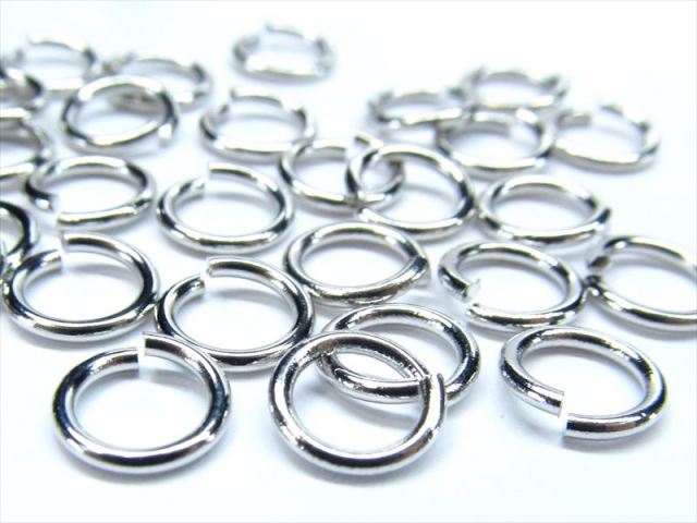 シルバーカラー 丸カン パーツ 大きめ約7mm 4gセット(約30個前後入り