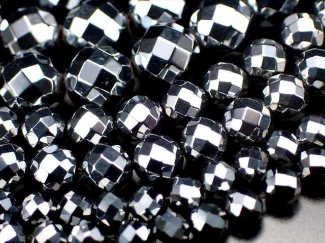 テラヘルツ鉱石 64面カットビーズ 約13.5mm-14mm珠 一連 約38-40cm 高級感たっぷり つやつや光沢 カットタイプ 話題の 高純度 テラヘルツ 鉱石 2026年