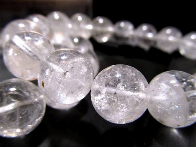 ブリザードタイプ マニカランクォーツ ブレスレット 約12mm-12.5mm×16珠前後 パワースポットの最高峰ヒマラヤ山脈 ギャランティカード付き