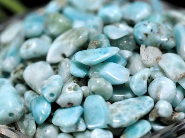 加工用穴あき粒MIX ラリマー ブルーペクトライト さざれ石 約100g入り