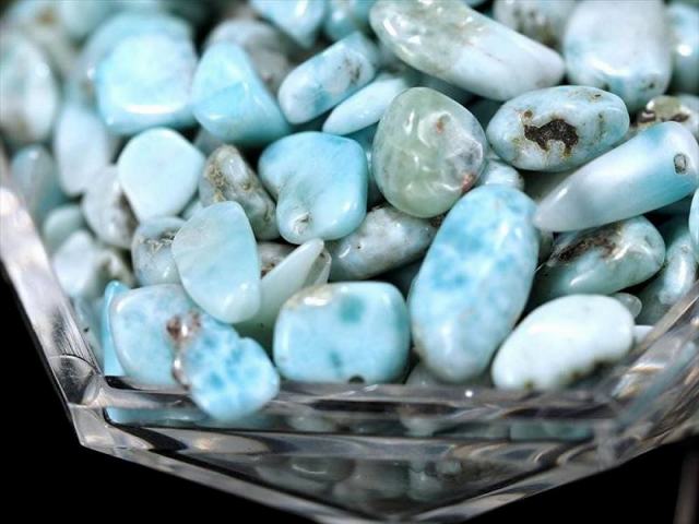 加工用穴あき粒MIX ラリマー ブルーペクトライト さざれ石 約100g入り