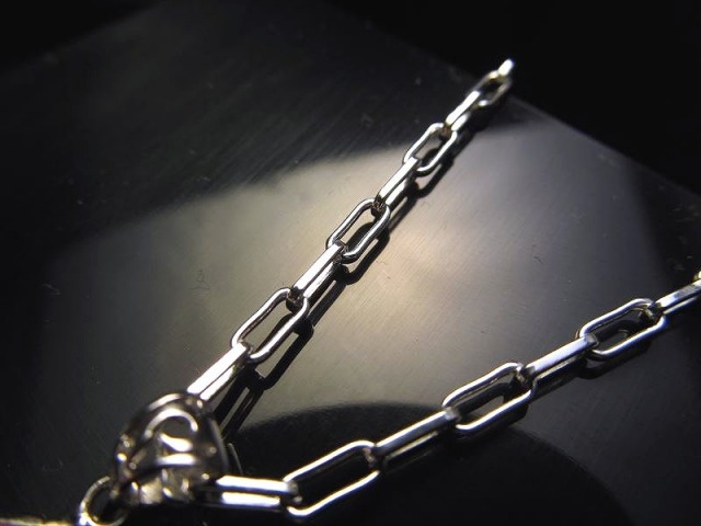 45cm 2面カットロングあずきチェーン Silver925 幅約2.5mm 金具最大幅約4.1m ペンダントトップの相方 CHN090