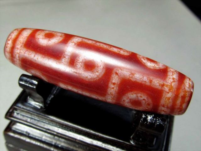 九眼紅朱砂龍紋天珠 大サイズ 約48mm-50mm 1個売り チベット発祥の