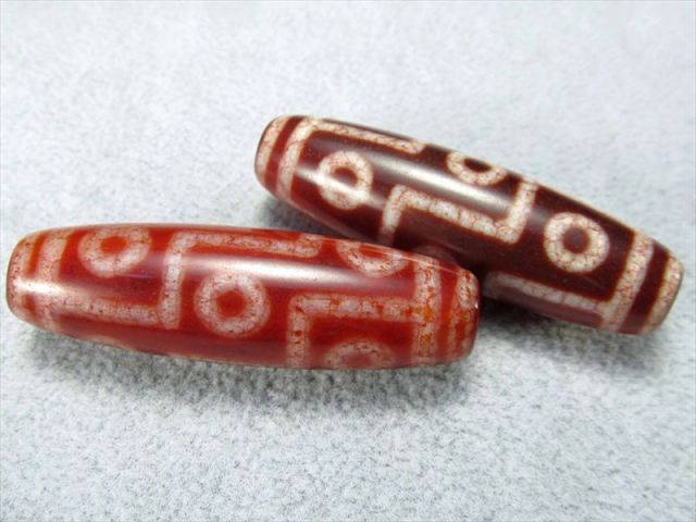 赤朱砂入り‪ෆ‪.*・゜龍眼天珠(*´˘`*) 九眼紅朱砂龍紋天珠 大サイズ 約48mm-50mm 1個売り チベット発祥の