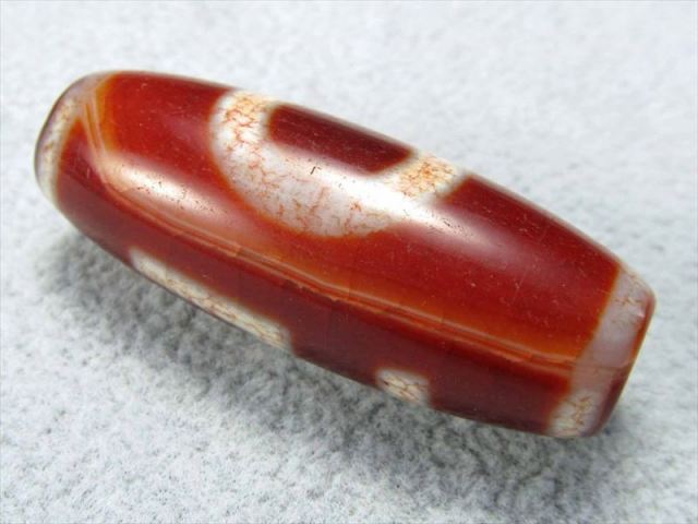 一眼 卍 まんじ 紅朱砂龍紋天珠 約39mm 1個売り 一眼天珠 卍天珠