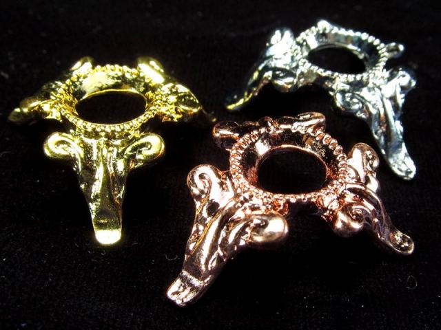 選べる3カラー ミニ丸玉用 金属製デザイン台座 最大幅約24mm×高さ約10mm inmy