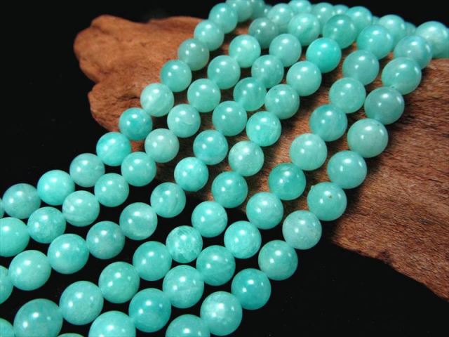 6.5mm-7mm珠 アマゾナイト 一連 約38-40cm 激安入荷 美麗ブルー 希望の象徴 幸運を呼ぶ石 天然石 ビーズ
