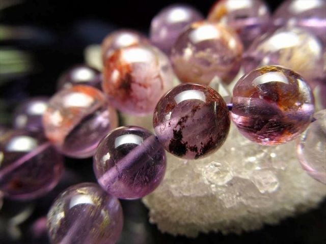 12mm珠 ガーデンアメジスト 一連 約38-40cm 庭園紫水晶 マダガスカル産