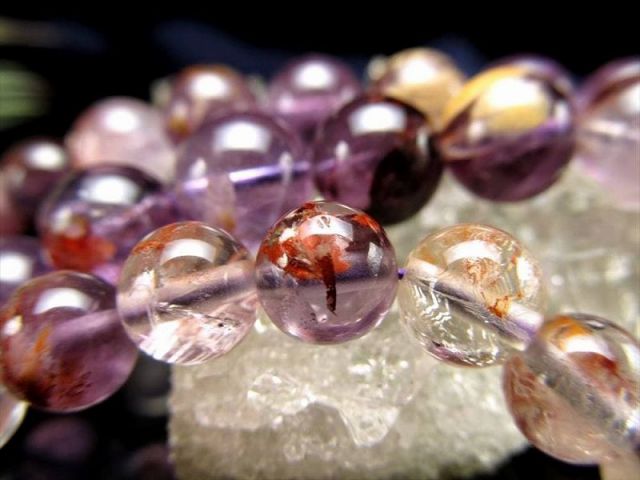 12mm珠 ガーデンアメジスト 一連 約38-40cm 庭園紫水晶 マダガスカル産