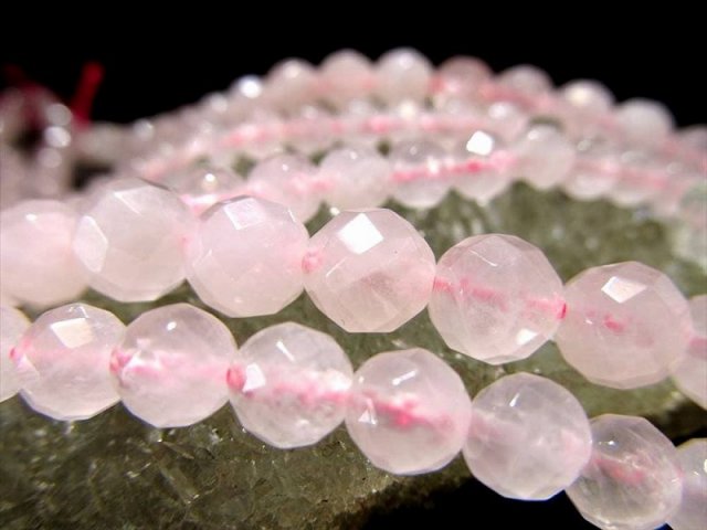 激安宣言 64面カット 約12mm珠 ローズクォーツ 紅水晶 一連 約37-39cm カット ブラジル産 geki rn-s パワーストーン 天然石