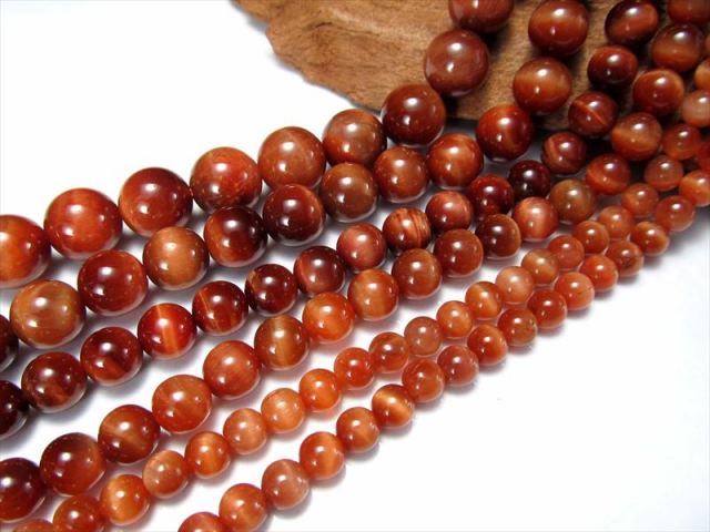 激安宣言 3A 約4mm珠 オレンジタイガーアイ 橙色虎目石 一連 約37-39cm
