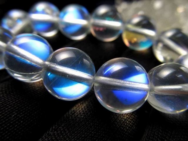 激安宣言 約12mm珠 レインボーグラスオーラ・ルナフラッシュ 一連 約37-39cm 人工石 geki rn-s パワーストーン 天然石