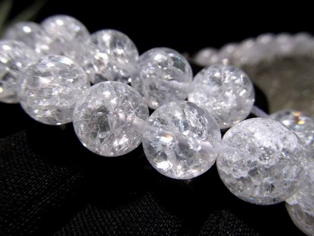 激安宣言 約16mm珠 レインボー水晶 爆裂水晶 一連 約37-39cm ブラジル産 geki rn-s パワーストーン 天然石