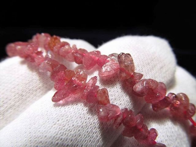 角タイプ ピンクトルマリンさざれ 連 約2mm-5mm 一連 約38-40cm