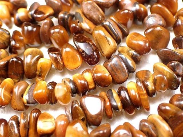 タイガーアイ さざれ 連 約4mm-11mm 一連 約75-78cm ネックレスにも つやつや 虎目石 南アフリカ産 rn-p パワーストーン 天然石