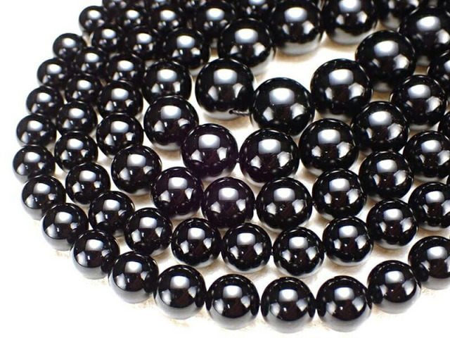 3A 12mm珠 モリオン 黒水晶 一連約38-40cm 言わずと知れた最強の魔除け  