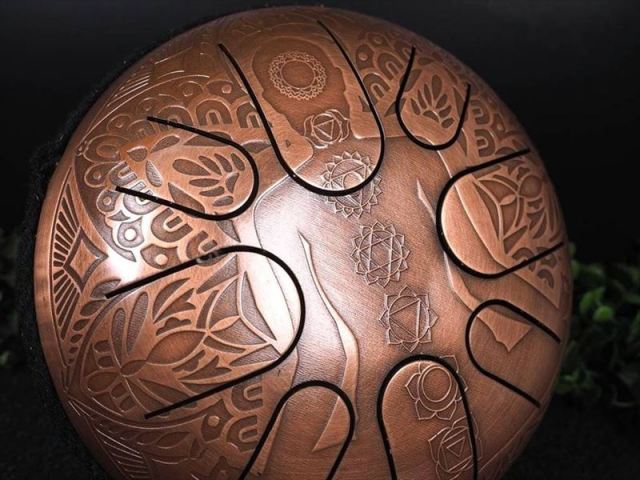 7種のヤントラ刻印 タングドラム スリットドラム チャクラタイプ 高さ