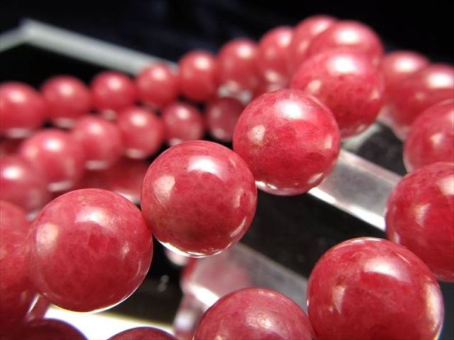 抜粋鑑別済み インペリアル ロードナイト ブレスレット 9.5mm-10mm×20珠前後 極上鮮やか濃厚色 華やかで圧倒的な美しさ 粒々結晶入り 友愛の象徴 アメリカ産