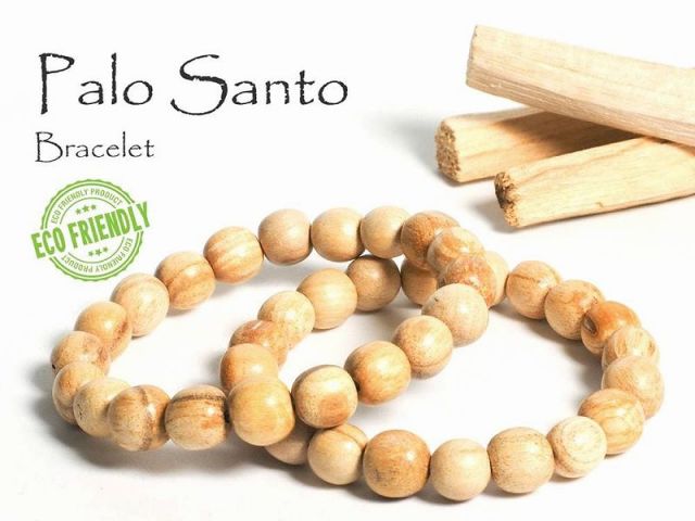 パロサント ペルー産 フラワーオブライフ彫 ナチュラルウッド ブレス