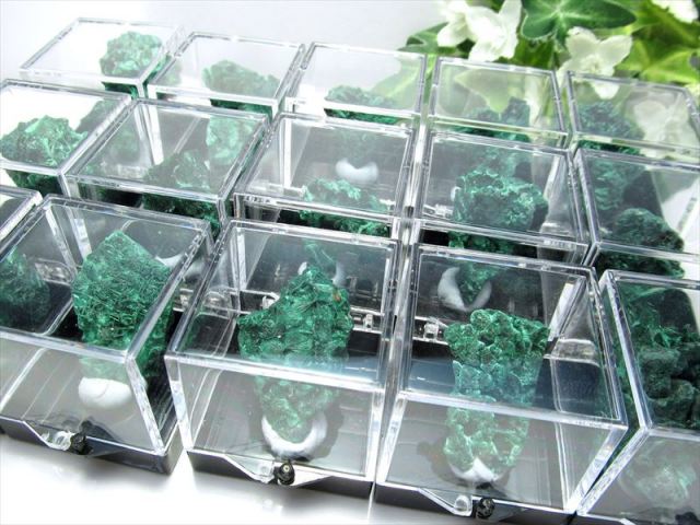 ミニチュア原石シリーズ マラカイト 原石 ケース付き 心身の癒しに