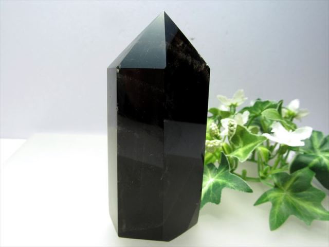 4A 黒水晶 モリオン ポイント 高さ94mm 重さ224g 強力な邪気払い