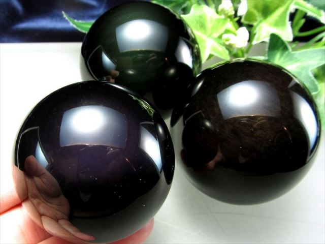 3A レインボー オブシディアン 丸玉 直径54mm-56mm 大人気丸玉