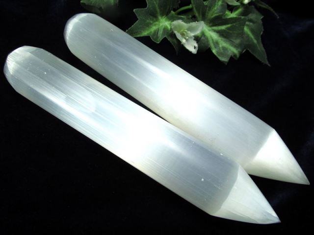 キャッツアイセレナイト(ジプサム)ワンド シンプルストレートタイプ 長さ約13cm-15cm 1個売り シルクのような繊維質 メキシコ産