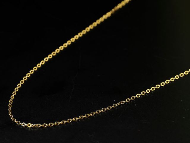 ゴールドタイプ サージカルステンレス あずき ネックレスチェーン 長さ約45cm 幅約1-2mm 金具最大幅約5mm 316L 馴染みやすい細目幅 メンズもレディースも inmy