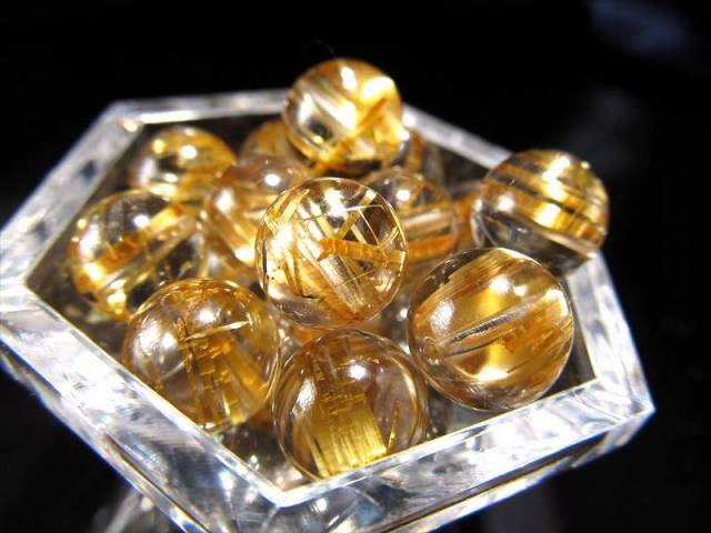 最高級の煌めき5A 1粒売り 極上透明 ゴールドルチルクォーツ 10mm-10.5  