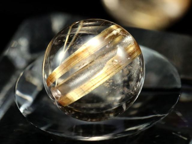 水晶部分透明度高め!5A 1粒売り ゴールドルチルクォーツ 10mm-10.5mm 5 