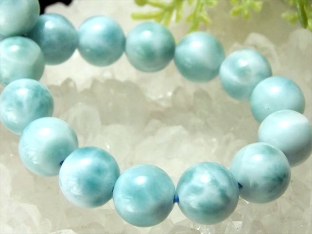 天然無処理 ラリマー ブレスレット 11mm-35.7g 強し