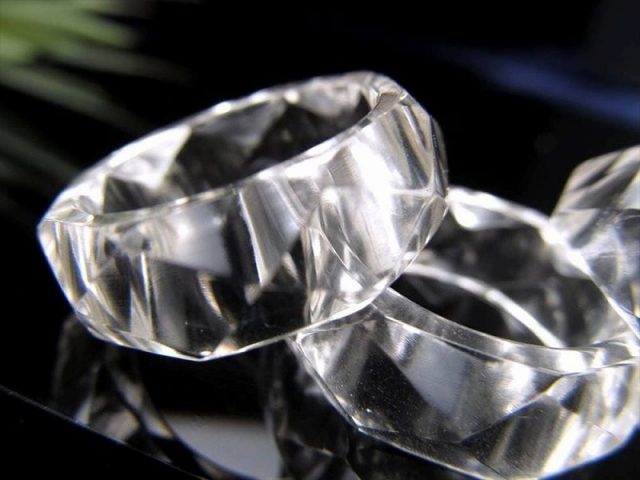 プレミア水晶贅沢使用 ガネーシュヒマール産 クリスタル カット リング 幅8.5mm-9mm 約18号-18.5号 ギャランティーカード付き 指輪 リング