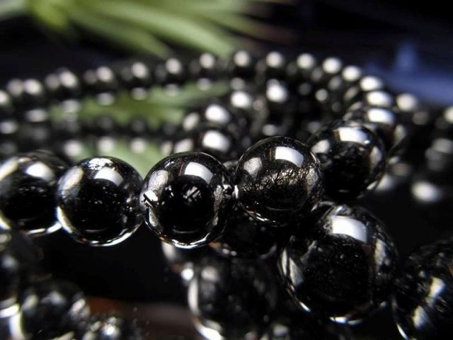AA 黒針たっぷりタイプ ブラックルチルクォーツ ブレスレット